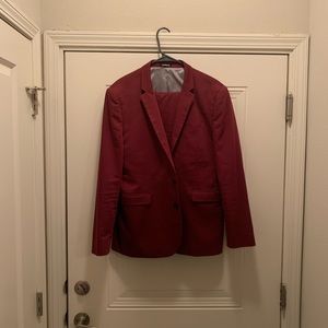 Express Slim fit Burgundy suit 42R